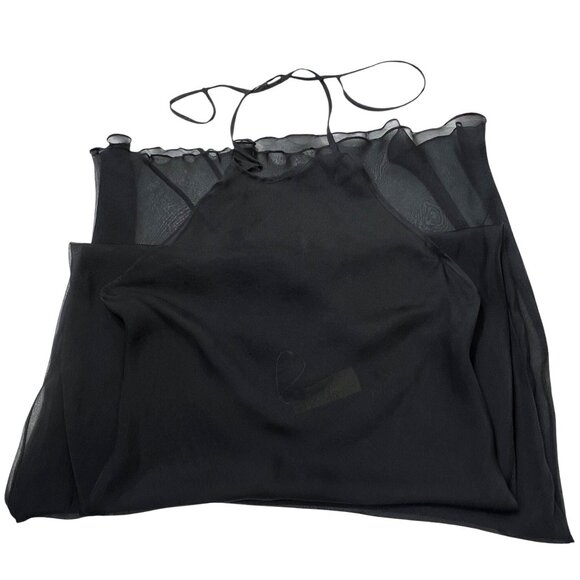 SKIMS Romance Chiffon Halter Silk Slip Dress Onyx XS - Picture 4 of 10